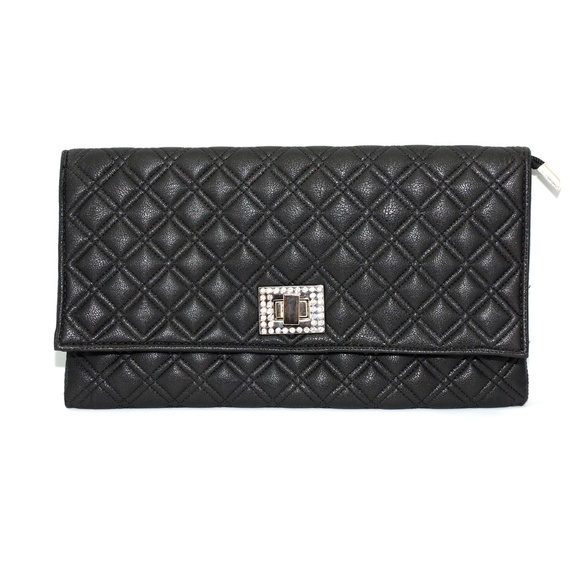 Black Cocobella Quilted Envelope Clutch | Evening Handbag | Purse - Picture 4 of 8